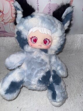 Yunni 600% Plush Cat Costume Doll in Blue & White